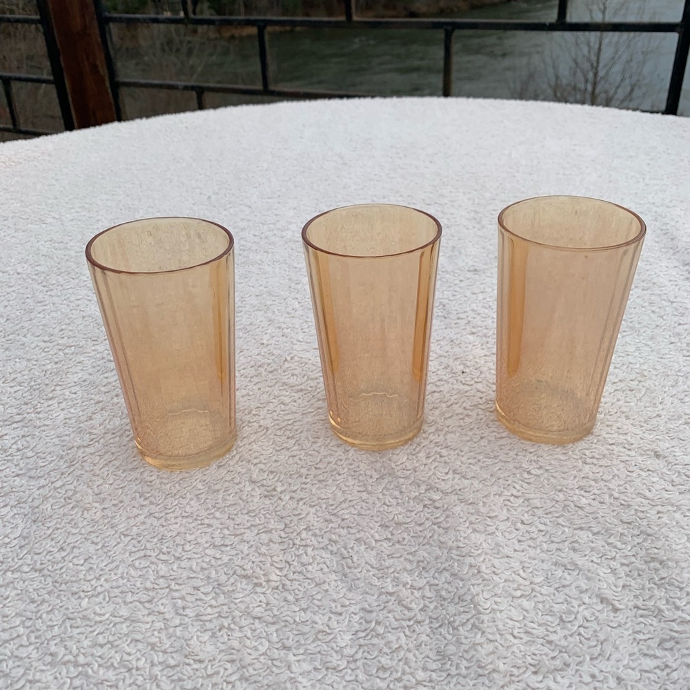 antique glass vintage bundle set collection Carnival glass orange Amber